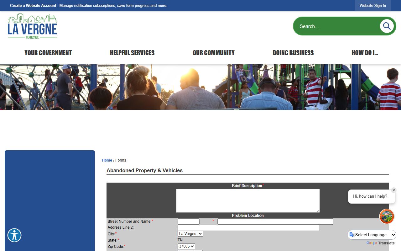 La Vergne unclaimed money city forms