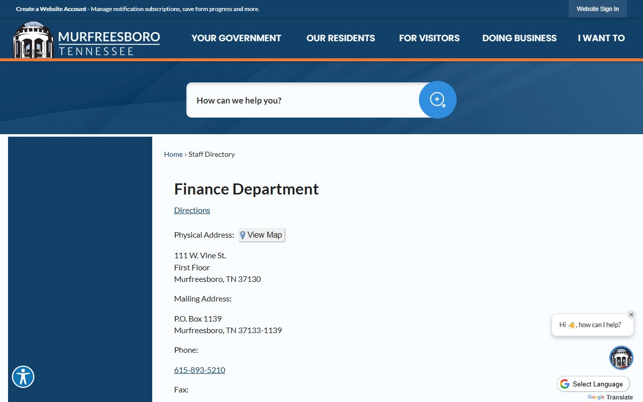 Murfreesboro unclaimed money finance department