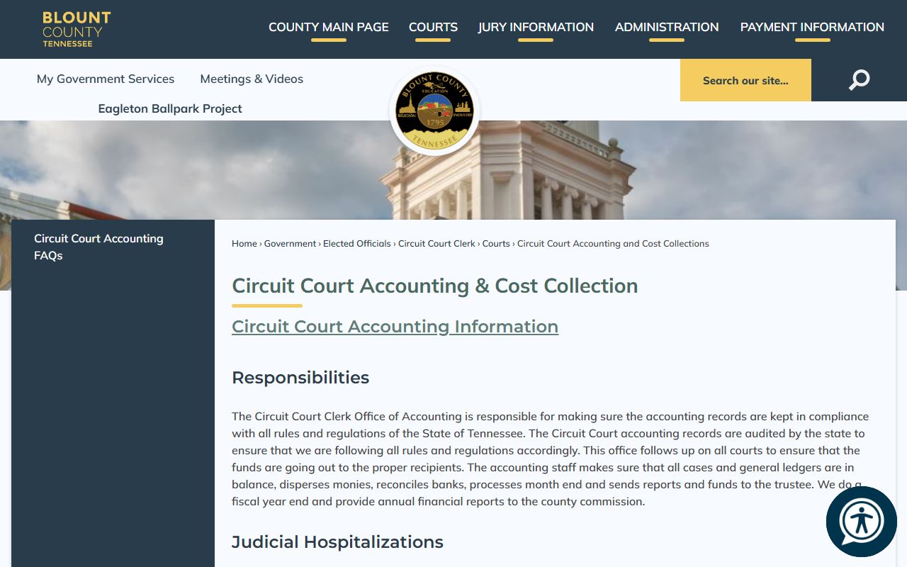 Blount County unclaimed money circuit court accounting resource
