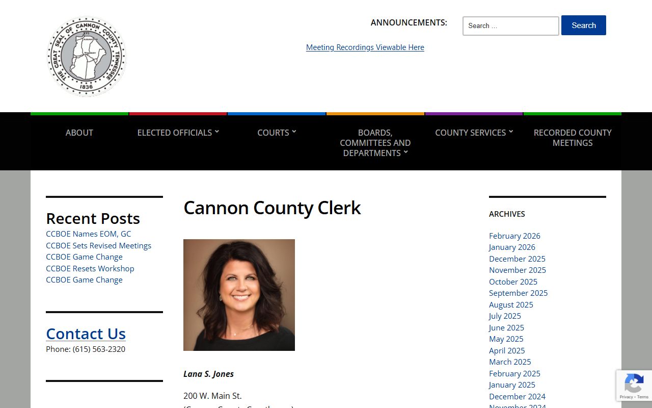 Cannon County unclaimed money county clerk office