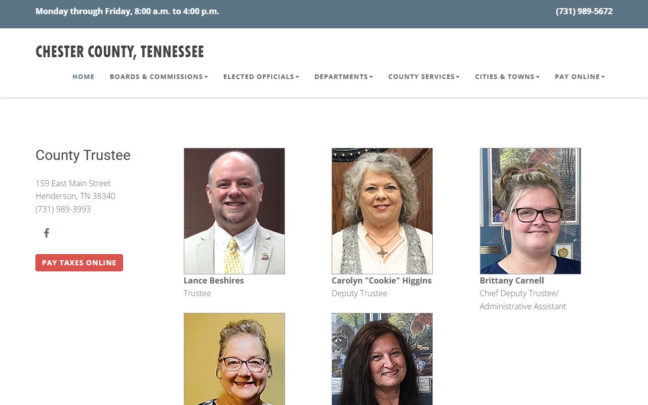 Chester County unclaimed money trustee page