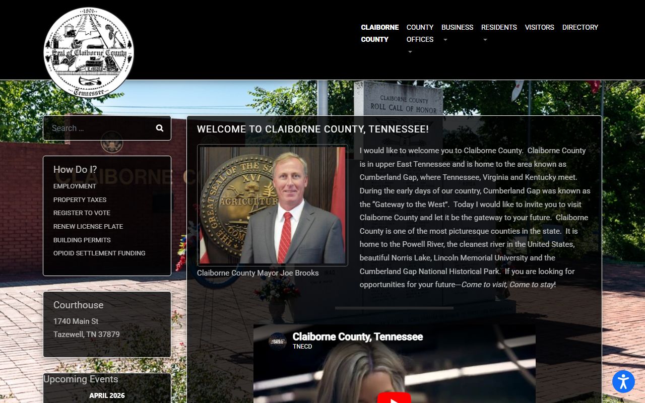 Claiborne County unclaimed money county government page