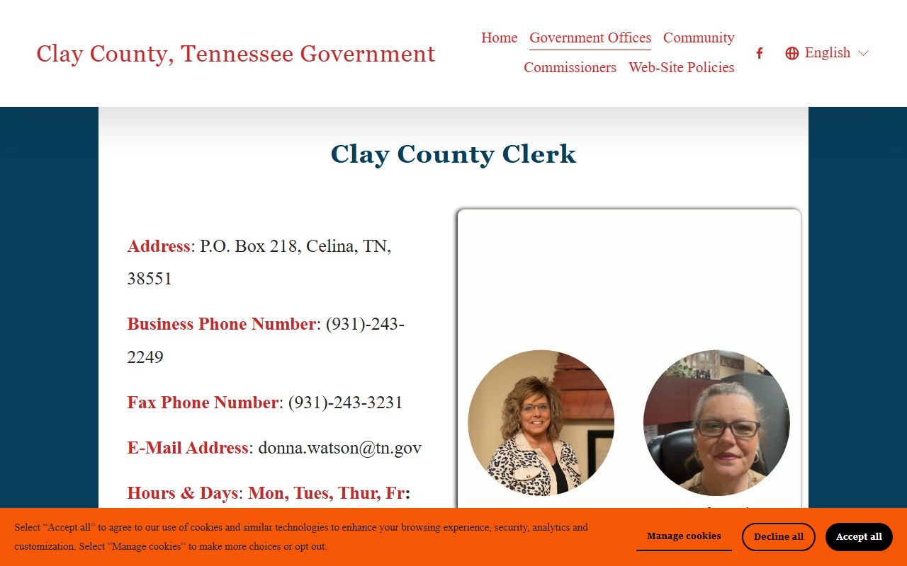 Clay County unclaimed money county clerk page