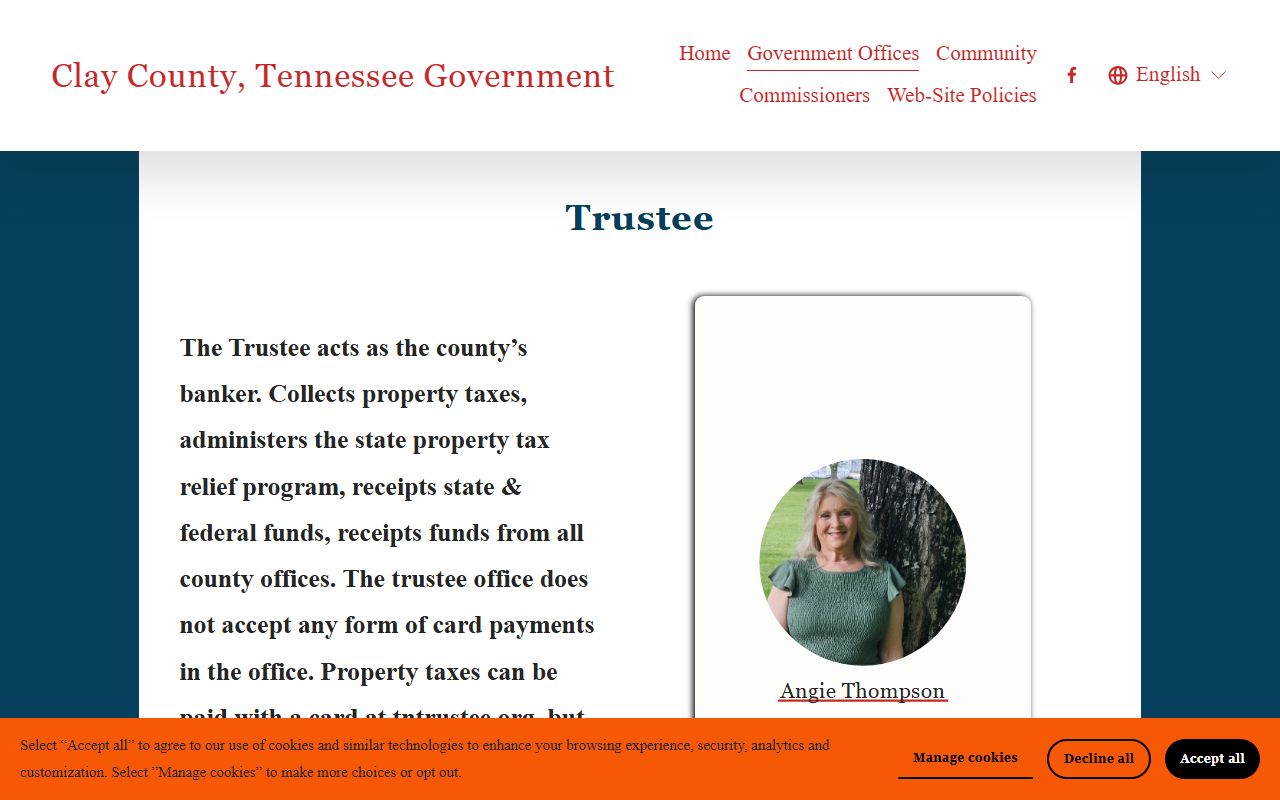 Clay County unclaimed money trustee page