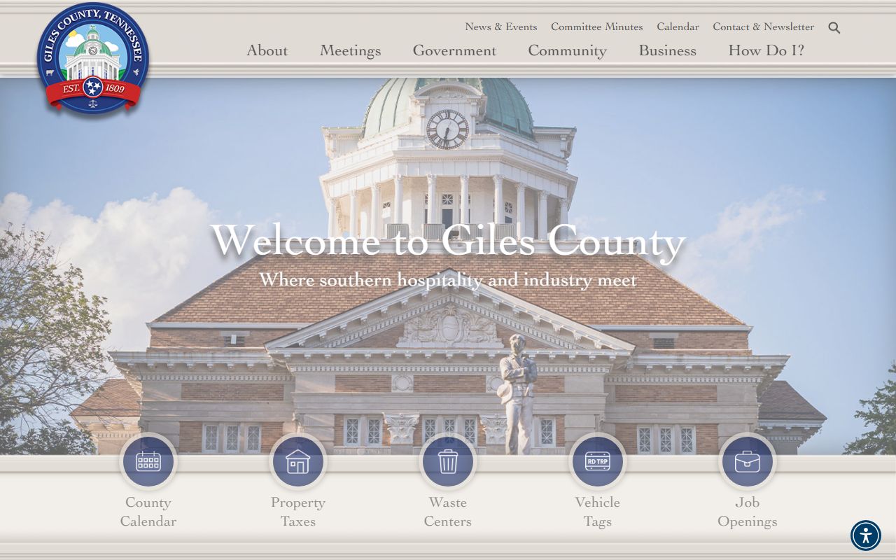 Giles County unclaimed money county government page
